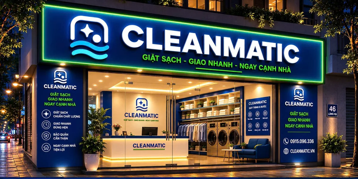 Mặt tiền cửa hàng Giặt là Cleanmatic