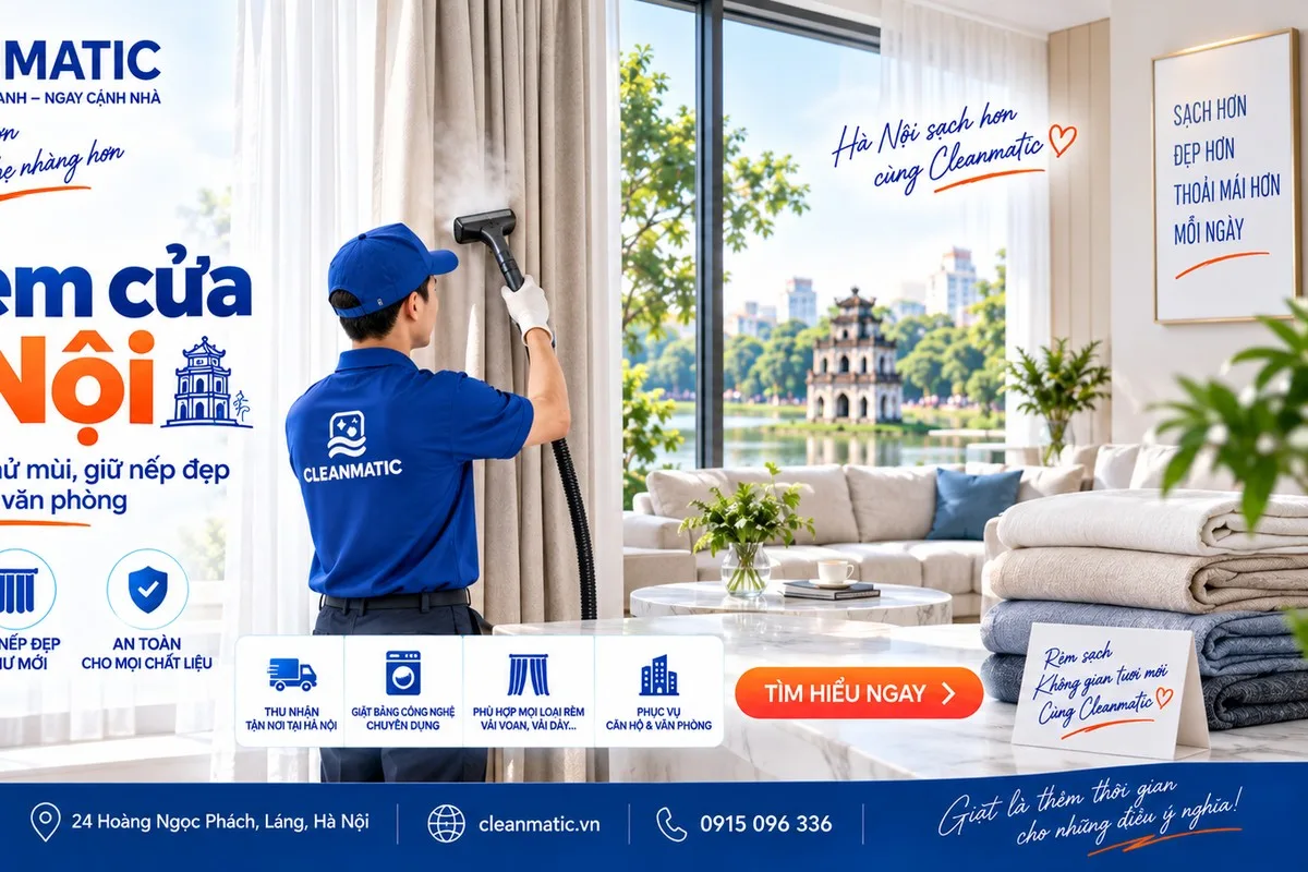 làm sạch rèm cửa Hà Nội theo chất liệu