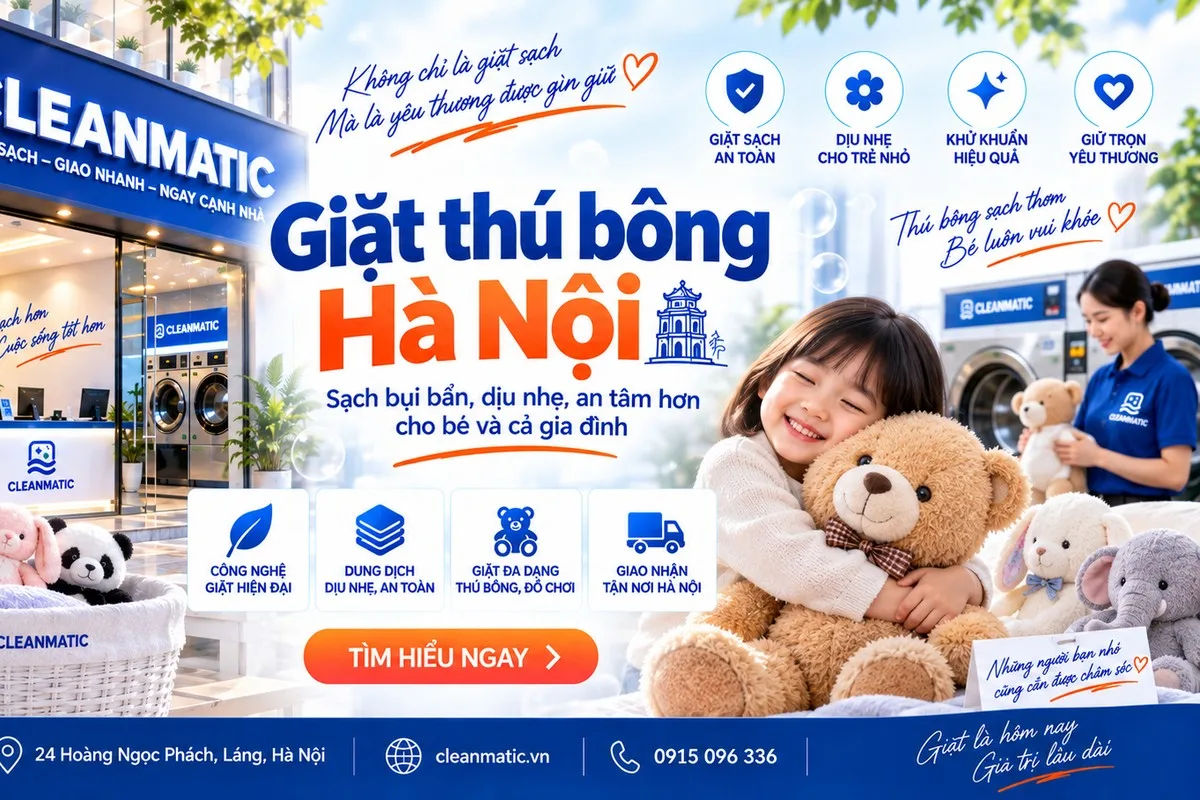 quy trình giặt thú bông Hà Nội theo cấu tạo